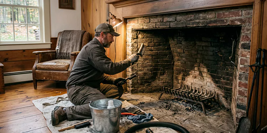 Inglenook and Coal Burning Fireplace Restoration Linden