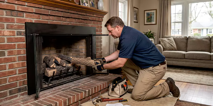 Propane Fireplace Logs Installation Linden